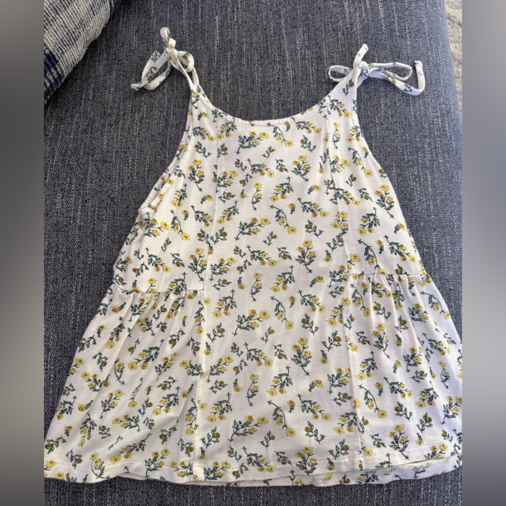 Kate Quinn Floral Tie-Strap Tank Top with Yellow Blossoms